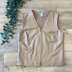 Birch Hill Leather Zip Up Vest Size Medium